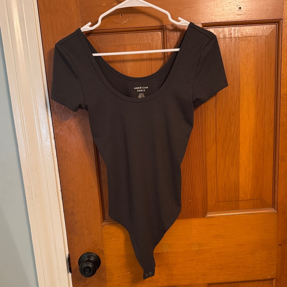 American Eagle Outfitters Black Ribbed Bodysuit